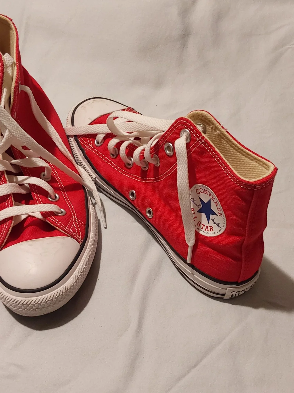 Converse Kids Red High-Top Sneakers with White Accents